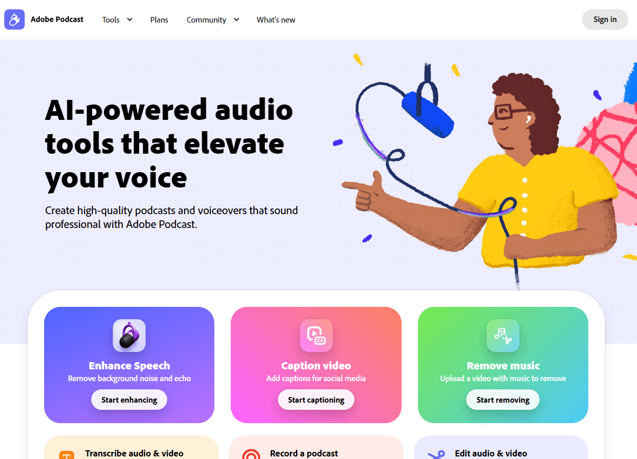 Adobe Podcast’s Enhance Speech AI