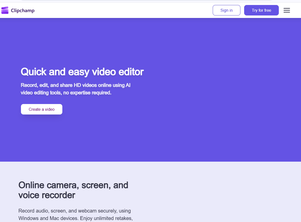 ClipChamp AI Video Editor by Microsoft