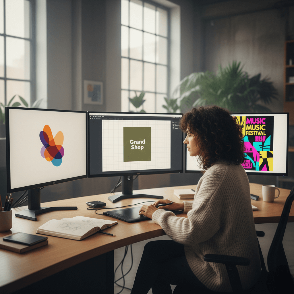Graphic Designer Using AI (3 Concept Directions)